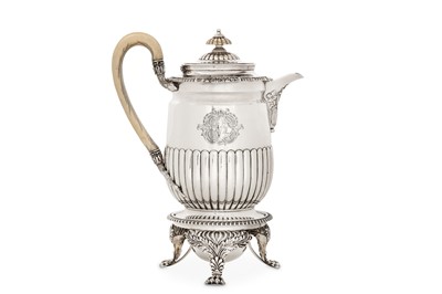 Lot 26 - A George III sterling silver coffee biggin /...