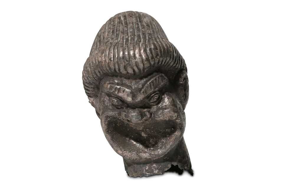 Lot 65 - A GREEK SILVER FINIAL IN THE FORM OF A HEAD OF...