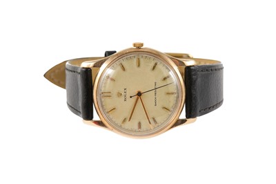 Lot 104 - ROLEX. A 9K ROSE GOLD GENTS MANUAL WRISTWATCH...