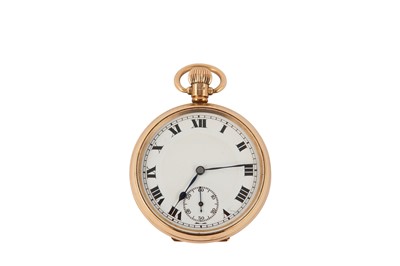 Lot 84 - A 9K GOLD OPEN FACE POCKET WATCH Movement:...