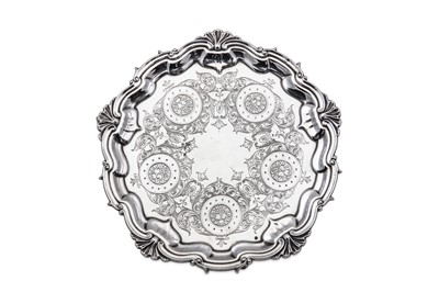 Lot 450 - A late Victorian sterling silver salver,...