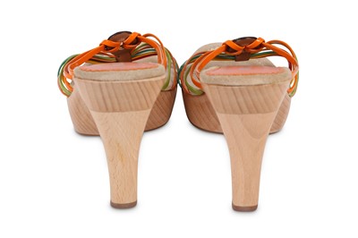 Lot 35 - Prada Wooden Heels, multicolour patent leather...