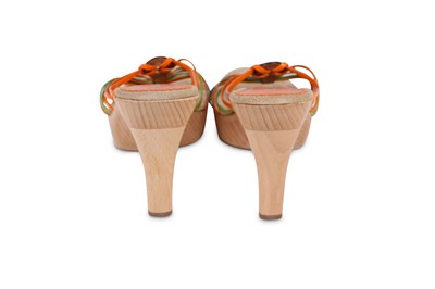 Lot 35 - Prada Wooden Heels, multicolour patent leather...