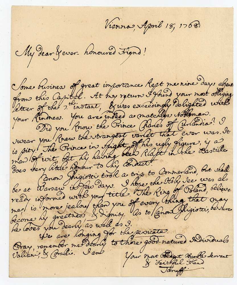 Lot 239 - Taruffi (Giuseppe Antonio) Autograph letter...