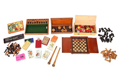 Lot 76 - A collection of games including a mahogany...