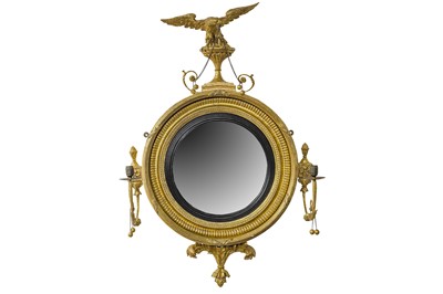 Lot 115 - A Regency giltwood circular girondole mirror...