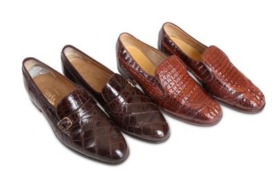 Lot 57 - Two Pairs of Men's Crocodile Loafers, to...
