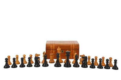 Lot 70 - A Jacques Staunton pattern weighted part chess...