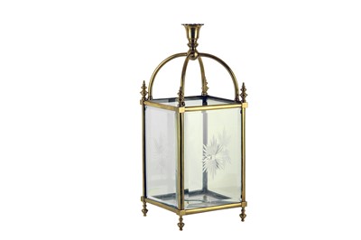 Lot 215 - A 19th Century gilt metal mounted hall lantern,...