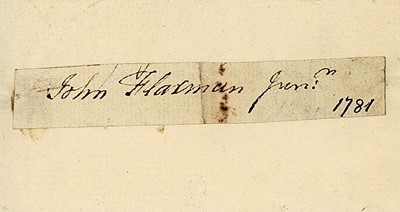 Lot 12 - Flaxman (John) Ink signature clipped from the...