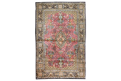 Lot 18 - A VERY FINE SILK QUM RUG, CENTRAL PERSIA...