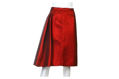 Lot 43 - Louis Vuitton Red Runway Metallic Skirt,...