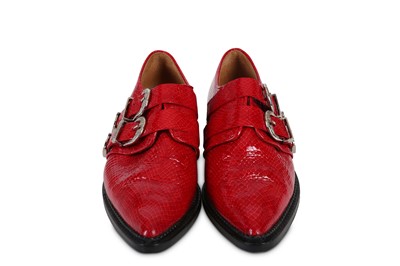 Lot 65 - Toga Pulla Red Western Oxford Flats, imitation...