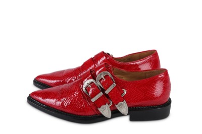 Lot 65 - Toga Pulla Red Western Oxford Flats, imitation...