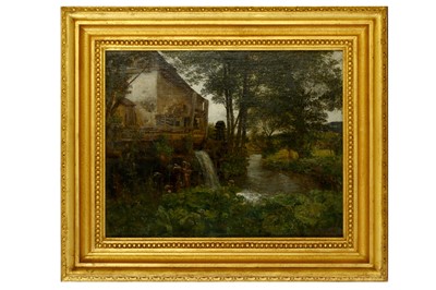 Lot 110 - ENGLISH SCHOOL (19th CENTURY) Watermill in a...