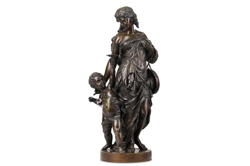 Lot 163 - A LARGE 19TH CENTURY FRENCH BRONZE FIGURE OF A...