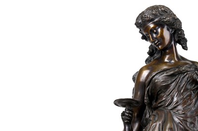 Lot 163 - A LARGE 19TH CENTURY FRENCH BRONZE FIGURE OF A...