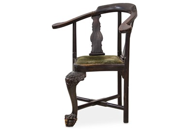 Lot 348 - A 19th Century Chinese Colonial corner chair,...