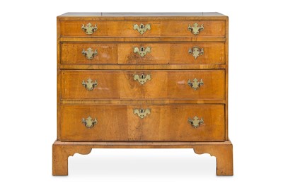 Lot 336 - A George I walnut chest, with a cross banded...