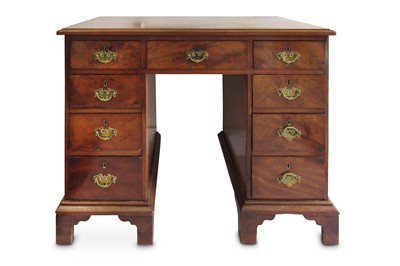 Lot 346 - A Victorian mahogany kneehole desk, the...