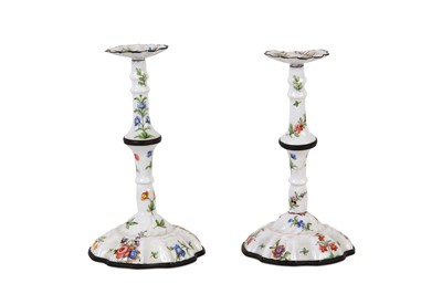 Lot 51 - A pair of 19th Century Bilston enamel...