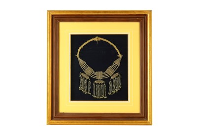 Lot 176 - A framed Bedouin necklace.