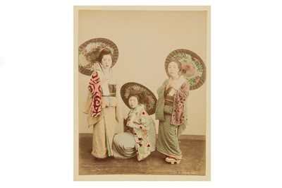 Lot 153 - Japanese Hand Coloured Albumen Photographs A...