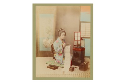 Lot 153 - Japanese Hand Coloured Albumen Photographs A...