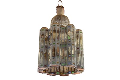 Lot 338 - Three large north African hanging lanterns,...