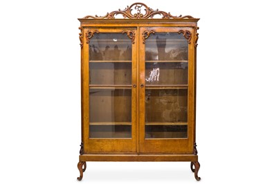 Lot 303 - A Biedermeier satinwood display cabinet, with...