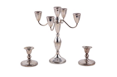 Lot 10 - An American sterling silver five candle...