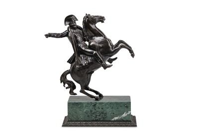 Lot 189 - A 19TH CENTURY ITALIAN BRONZE EQUESTRIAN...