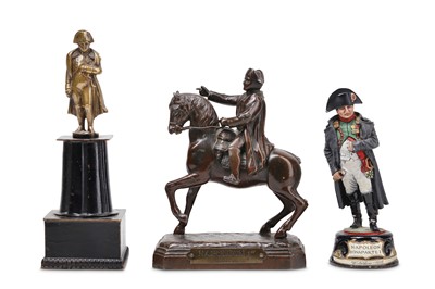 Lot 203 - THREE SMALL MODELS OF NAPOLEON comprising a...