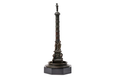 Lot 199 - A 19TH CENTURY BRONZE MODEL OF A COLUMN...