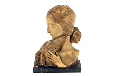 Lot 155 - A Belgian Art Deco terracotta study of a woman...