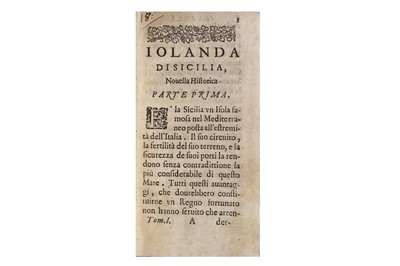 Lot 328 - Sicilian Tale.-  Iolanda di Sicilia, novella...