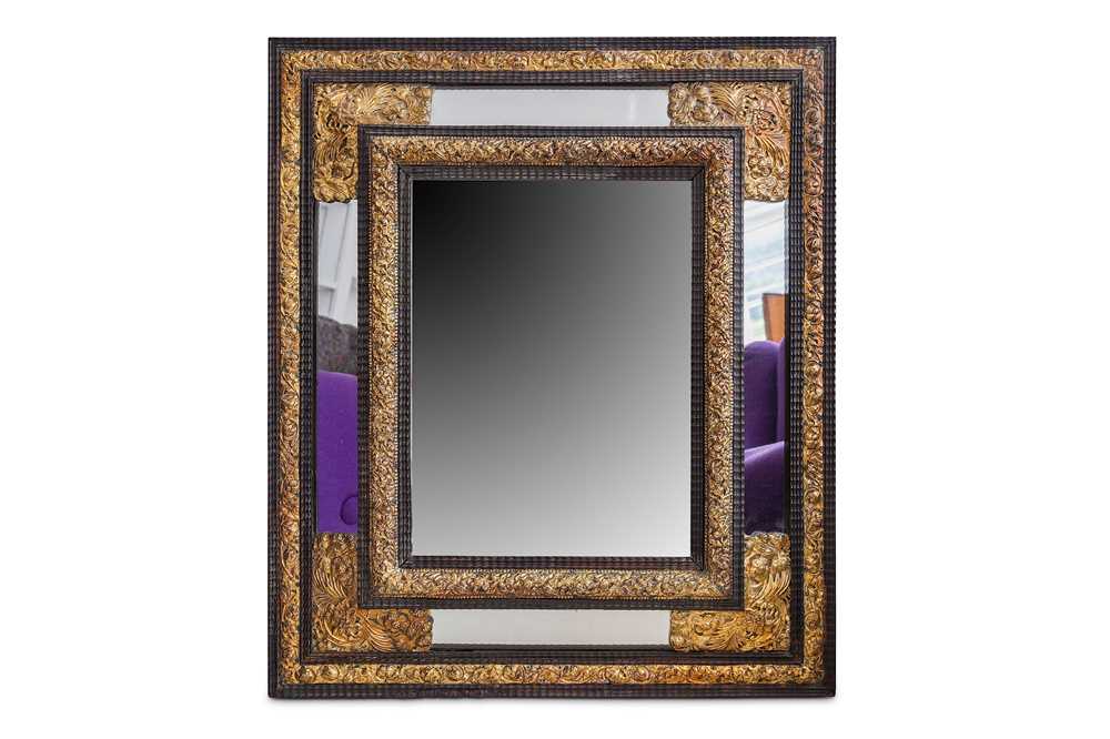 Lot 114 - A 19th Century rectangular ebonised and parcel...