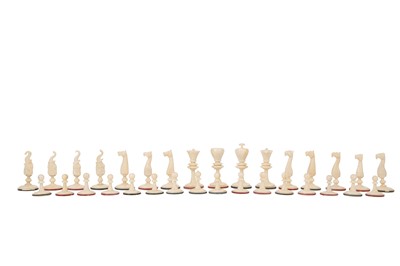 Lot 68 - A bone chess set.