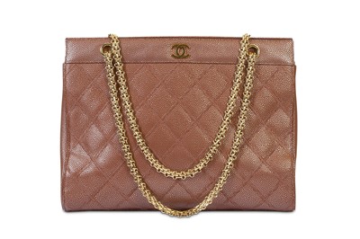 Lot 108 - Chanel Iridescent Brown Caviar Handbag, gilt...
