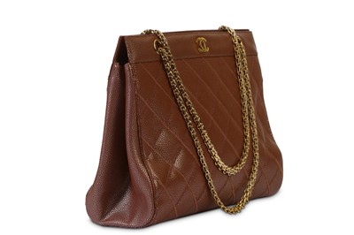 Lot 108 - Chanel Iridescent Brown Caviar Handbag, gilt...