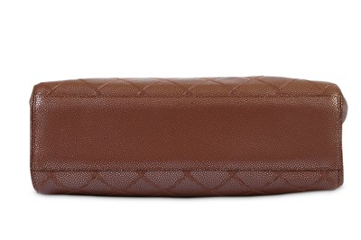 Lot 108 - Chanel Iridescent Brown Caviar Handbag, gilt...