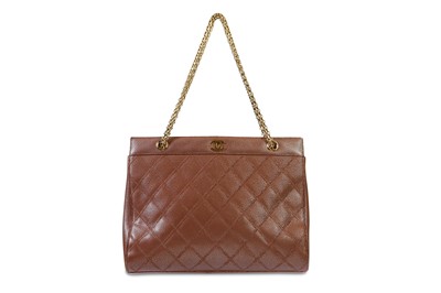 Lot 108 - Chanel Iridescent Brown Caviar Handbag, gilt...