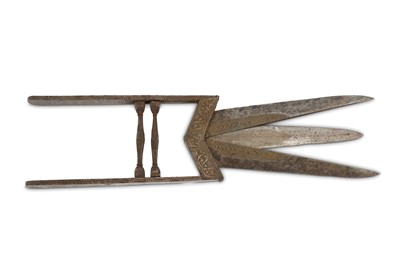 Lot 23 - A 19th century Indian scissors katar dagger....