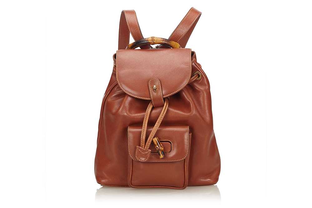 Lot 99 - Gucci Brown Mini Bamboo Backpack, 1990s, soft Lot 99 - Gucci Brown Mini Bamboo Backpack, 1990s, soft
