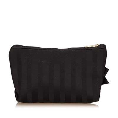 Lot 101 - Christian Dior Black Satin Pouch, striped...