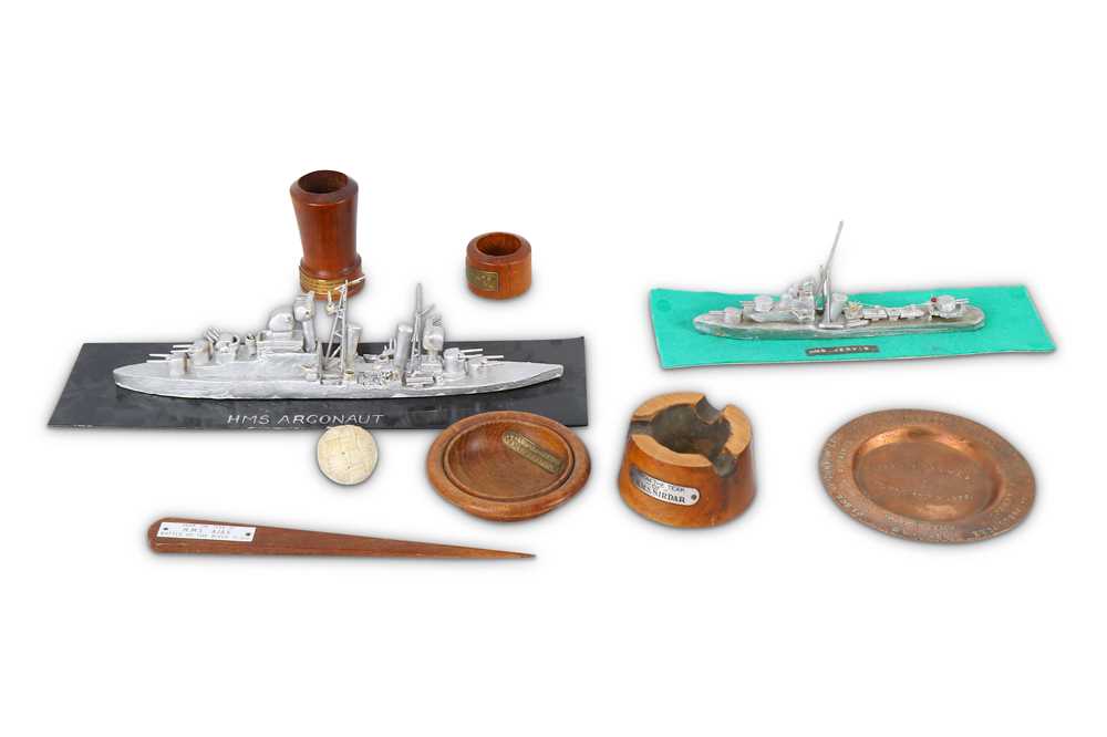 Lot 190 - Five wooden items of Royal Navy historical...