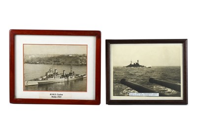 Lot 194 - 12 framed photographs of WW2 era Royal Navy...