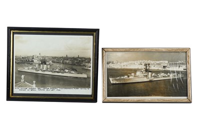 Lot 194 - 12 framed photographs of WW2 era Royal Navy...