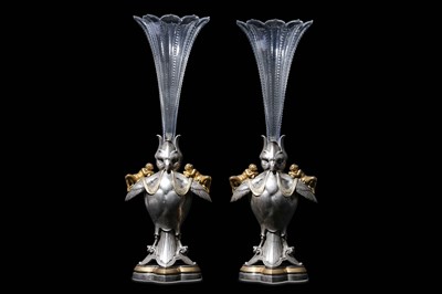 Lot 238 - A PAIR OF LATE 19TH CENTURY FRENCH PARCEL GILT...