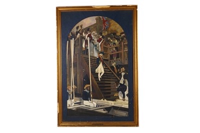 Lot 197 - A large painting of Lord Nelson descending to...